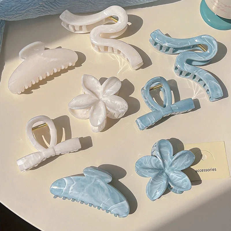 Pinces à cheveux pastel – Fleurs & design ondulé