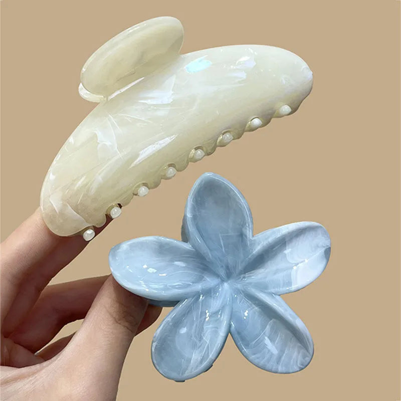 Pinces à cheveux pastel – Fleurs & design ondulé