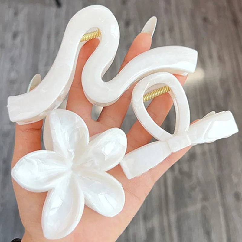Pinces à cheveux pastel – Fleurs & design ondulé