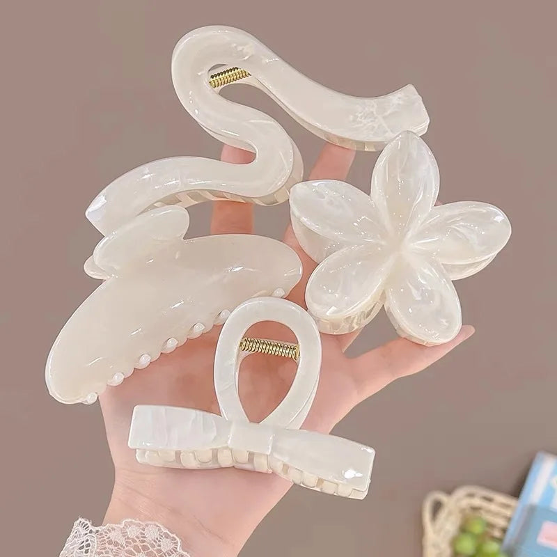 Pinces à cheveux pastel – Fleurs & design ondulé