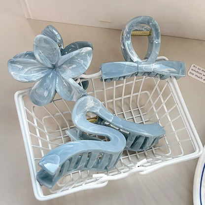 Pinces à cheveux pastel – Fleurs & design ondulé