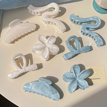 Pinces à cheveux pastel – Fleurs & design ondulé