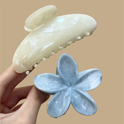 Pinces à cheveux pastel – Fleurs & design ondulé
