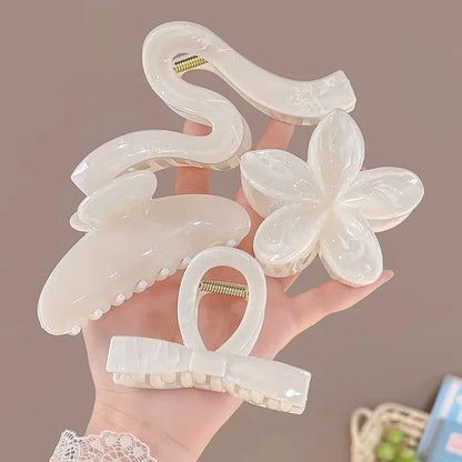 Pinces à cheveux pastel – Fleurs & design ondulé